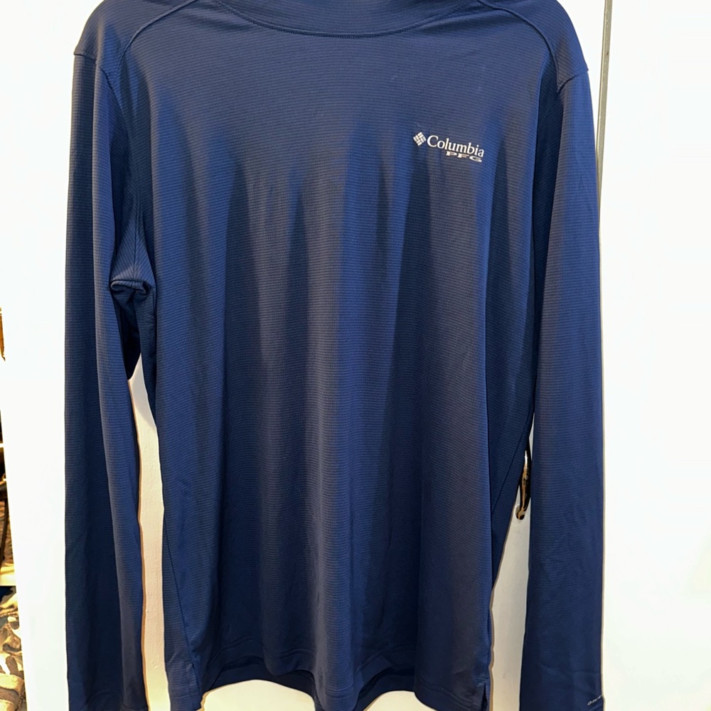 Men’s Columbia Navy Long Sleeve Hooded Pullover